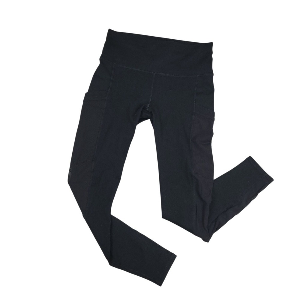 Fabletics Womens On The Go PowerHold 7/8 High Waisted Leggings Sz Small Black
